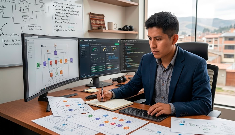 Arquitecto cloud analizando diagramas